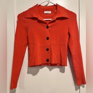 Sandro cropped red cardigan size 1